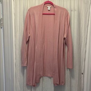 J.Jill Open Front Cardigan XL Soft Pink Minimalist Duster